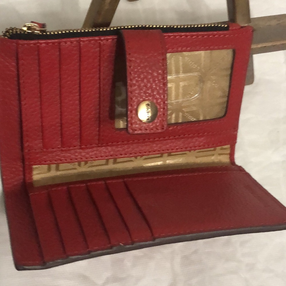 Lodis Red Pebbled Leather Zip Wallet - Picture 5 of 6